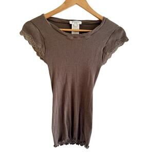 Rosemunde Copenhagen Ribbed Brown Laced‎ Baby Cotton blend Fairy Size Medium
